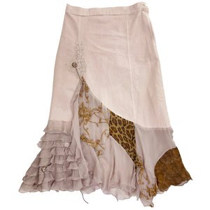 Norma Vintage _denim & leopard skirt