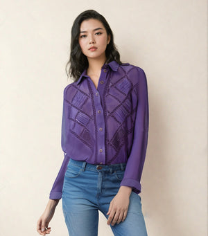 Norma Vintage _violet linen shirt