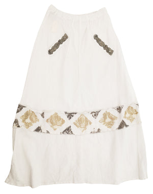 Norma Vintage _white linen skirt