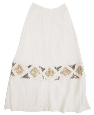 Norma Vintage _white linen skirt